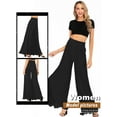 thumbnail image 7 of Xuanfei Women High Waist Wide Leg Smocked Stringy Selvedge Long Pants, 7 of 7