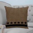 thumbnail image 4 of 20x20 Pillow Covers Set of 2, Brown Black Plaid Throw Pillow Covers Decorative Couch Cushion Case, Vintage Rustic Star Buffalo Check Microfiber Square Pillowcases for Bedroom Car Living Room, 4 of 7