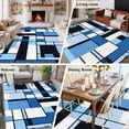 thumbnail image 6 of 6x9 Washable Area Rug, Abstract Non-Slip Large Rectangle Rug for Living Room Dining Room, Medieval Blue Black Geometrical Indoor Floor Mat for Home Decor, 6 of 9