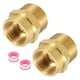 thumbnail image 1 of Uxcell 2Pcs Accesorio de Tubería de Latón, Adaptador de Niple Hexagonal de 1/2" NPT hembra x 3/4" G macho de 1/2" a 3/4", Dorado, 1 of 6