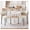 B White/White, variant on 24" Round Kitchen Table Set for 2, Small Dining Table with Chairs, Upholstered Seats, Compact Space Saving Table & Chair Set for Apartment, Breakfast Nook, Black/White