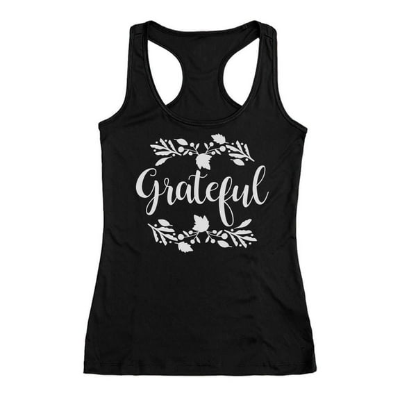 Tstars Womens Thanksgiving Shirt Holiday Grateful Shirt Fall Top Cute Thanksgiving Gift Shirts for Her Women Racerback Tank Top