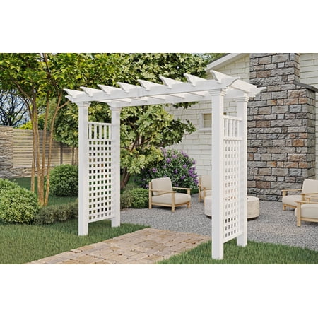 Vita Fairfield Grande Vinyl Garden Arch, White, 88" x 32" x 86.5"