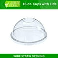 thumbnail image 3 of Green Direct Clear Cups With Lids / 16 oz. Clear Plastic Cups with Lids/Clear Disposable Cups/Ice coffee cups & Bubble Boba Tea Cups/Cup with Lid for Cold Drinking & Smoothie Pack of 50, 3 of 6