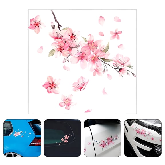 MELIVO 2pcs Cherry Blossom Car Door Decals - Car Protective Cover Stickers Automotive Peel And Stick Window Cling For Truck Vehicle