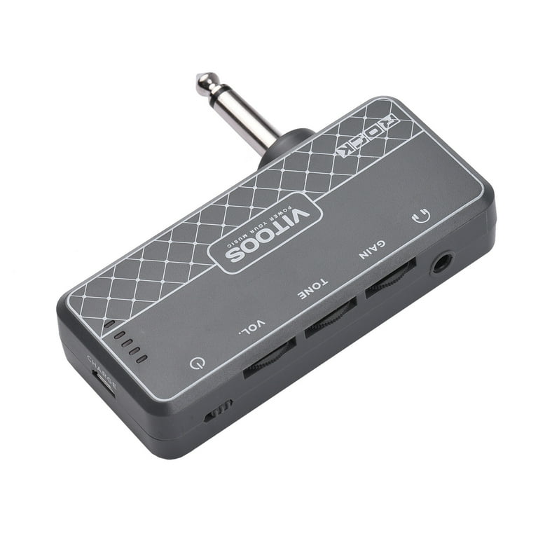 VITOOS Guitar Headphone Amplifier Amp 1 4 Inch Plug 3.5mm Headphone Jack Aux In with Gain Tone Contorls Built in Rechargeable Battery