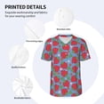 thumbnail image 3 of Rateoe Hand Drawn Strawberry Pattern Men’s Baseball Short Sleeve Polo Shirt, Midweight Men's Shirt Golf Shirt Polo Shirts Quick Dry Short-X-Large, 3 of 7