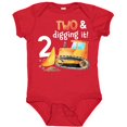 thumbnail image 3 of Inktastic Two and Digging It Bulldozer 2nd Birthday Boys or Girls Baby Bodysuit, 3 of 5