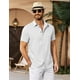 thumbnail image 4 of Camisa casual LETSEE de lino de manga corta para hombre, color blanco, 4 of 6