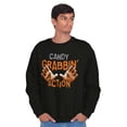 thumbnail image 3 of Candy Grabbing Action Halloween Funny Men's Crewneck Sweatshirt Brisco Brands S, 3 of 6