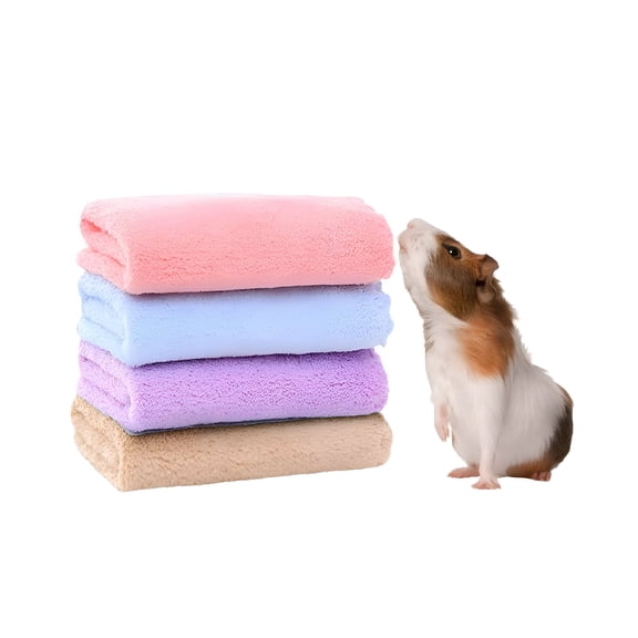 BESTSKY 4-Pack Fleece Cage Liners for Guinea Pigs, Soft Hamster Bed Mat