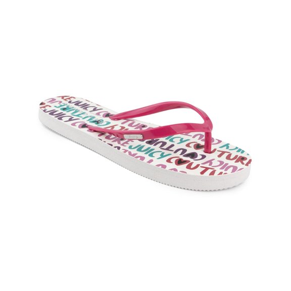 Juicy Couture Womens Zamia Printed Slip On Flip-Flops