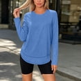 thumbnail image 5 of SAWOBUUN Womens Workout Tops Long Sleeve Crew Neck Athletic Running Shirts Active Wear Tee for Fall Winter, 5 of 6
