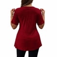 thumbnail image 4 of Bixock Maternity Tops Plus Size Short Sleeve V Neck Loose Pregnancy Blouse Casual Maternity Shirt Pregnant Top Summer Maternity Clothes, 4 of 5