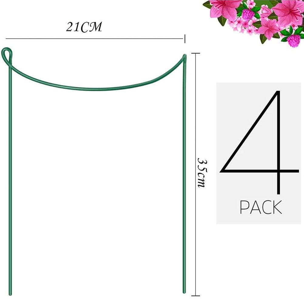 6 Pack Plant Support Stakes Ring Cage Metal Garden Plant Stake Plant Support Ring for Peony Tomato Vegetable Rose Flowers Vine