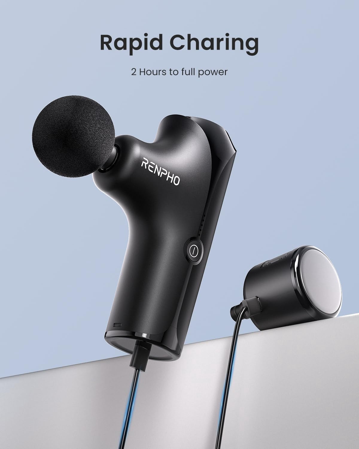 RENPHO Mini Massage Gun with Heat and Cold, Professional Pocket-Sized Massager, Portable Deep Tissue Massager with Travel Carry Bag