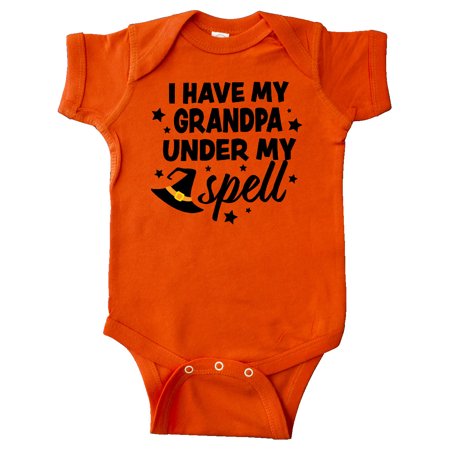 

Inktastic I Have My Grandpa Under My Spell with Cute Witch Hat Gift Baby Boy or Baby Girl Bodysuit