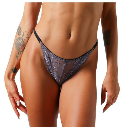 

RPVATI Womens Sexy Lace Floral See Through Briefs Panties Low Waisted Underwear