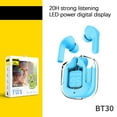 thumbnail image 2 of Altavoces Bluetooth Inalámbrico Bt30 Pantalla Digital Transparente Auriculares Inalámbricos Bluetooth con Dos Lados de Anillo Estéreo de Cobre Altavoces Y Auriculares de Estación de Carga Bluetooth In, 2 of 7