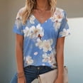 thumbnail image 2 of vigerkar Womens Summer Tops Tunics Casual Short Sleeve Shirts Loose Fit Blouses (Sky Blue, M), 2 of 9