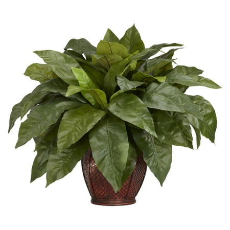 Birdsnest Fern with Decorative Vase Silk Plant