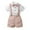 Pink, variant on Toddler Boys Short Sleeve Solid T-Shirt with Suspenders & Shorts, Formal Gentleman Outfit with Bowtie, Kids Wedding Suit Top