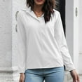 thumbnail image 5 of BLVB Long Sleeve Shirts for Women Lapel Collar Casual Work Office Blouses Solid Color Loose Basic Tee Tops Tunics, 5 of 6