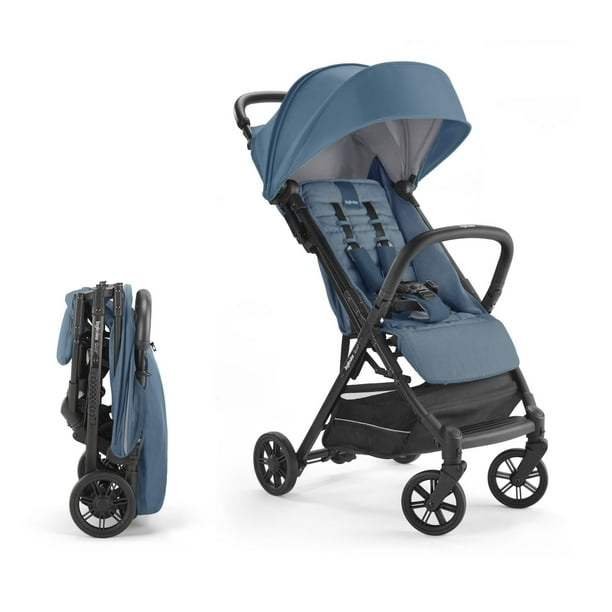 Inglesina Quid Cochecito - Manta Blue - Cochecito de viaje ultra compacto y ligero para bebés y niños pequeños, avión sobre la cabeza, plegable, asiento reclinable, dosel plegable, 3 meses - 50 libras