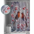 thumbnail image 3 of 60x72 Inch Shower Curtains for Bathroom Christmas Fabric Bath Curtain Decor Snowy Bird Red Fruit Love Winter Snowflake Waterproof Restroom Curtains Shower Set Accessories with 12 Hooks 60 Inch, 3 of 6