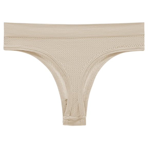Ashirexll Ladies Underwear Panties, High Waisted Underwear for Women, Breathable Mid Waist Plus Size Thong Sports Seamless Underwear