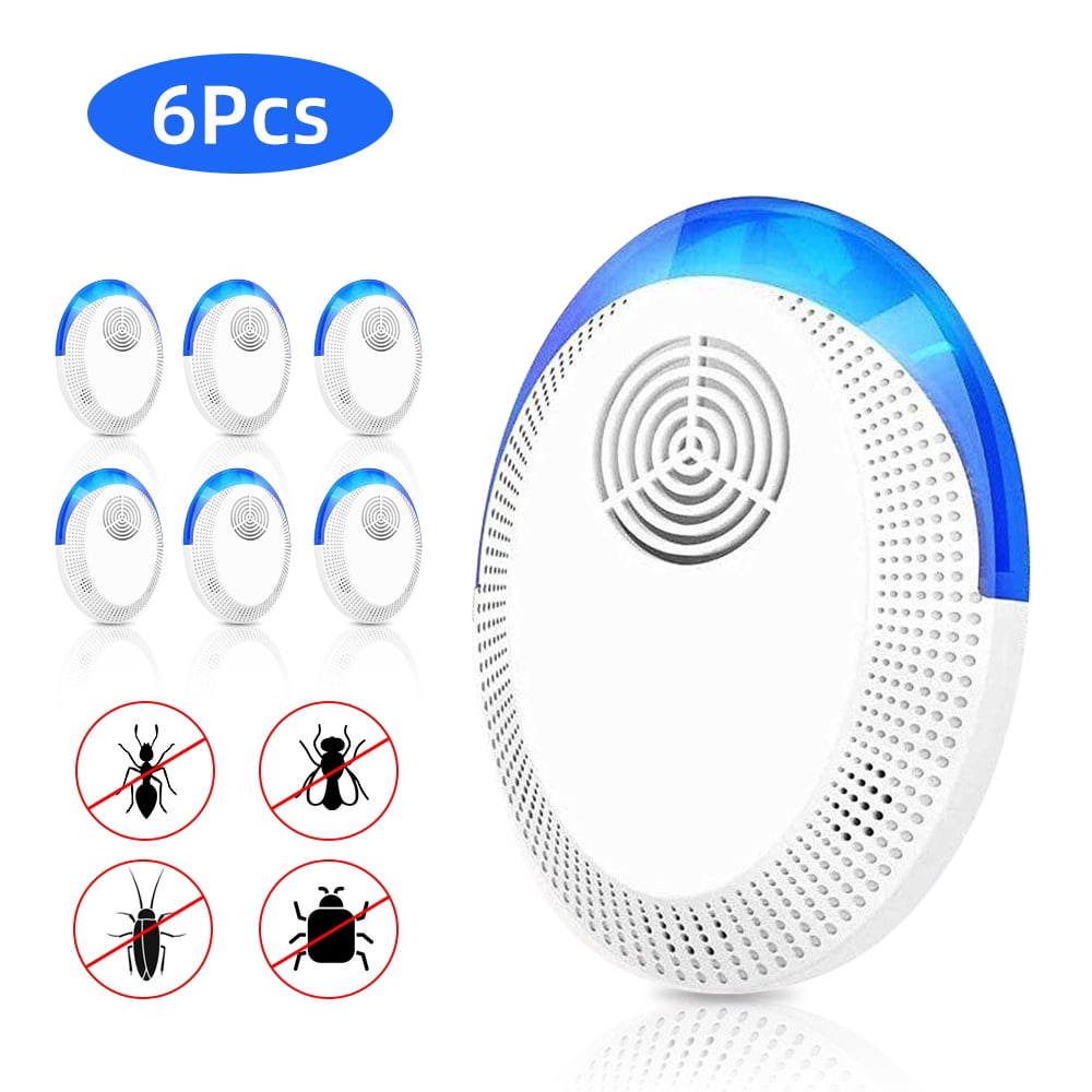 Ultrasonic Pest Repeller, 6 Pack Upgraded Electronic Pest Repellent Plug- in for Mosquitoes Roaches Flea Spiders Ants Mice