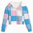 thumbnail image 4 of KPOPLK Teen Girl Hoodies Fall Winter 3-12 Years Pullover Long Sleeve Plaid Print Top Clothes Blue,Size 9-10 Y, 4 of 4