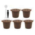 thumbnail image 1 of 5 Pcs Capsule de Café Rechargeable Nespresso Tasse Réutilisable Cuillère Brosse Filtres à Café Accessoires de Café, 1 of 4