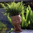 thumbnail image 3 of Face Flower Pots Head Planter, Cute Resin Face Planters for Indoor Outdoor Plants, Macetas para Plantas Funny Head Plant Pot Face Vase with Drainage Hole and Tray for Home Garden Succulents Cactus, 3 of 7