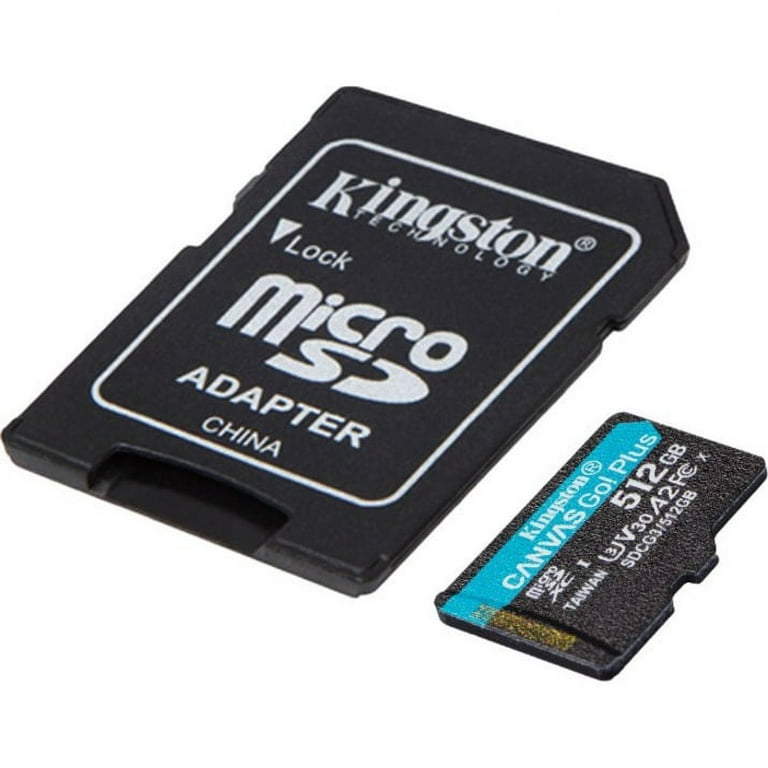 Carte mémoire SD Plus Canvas Go! Classe 10 - UHS-I, U3, V30 - 64 Go-512 Go  - Kingston Technology