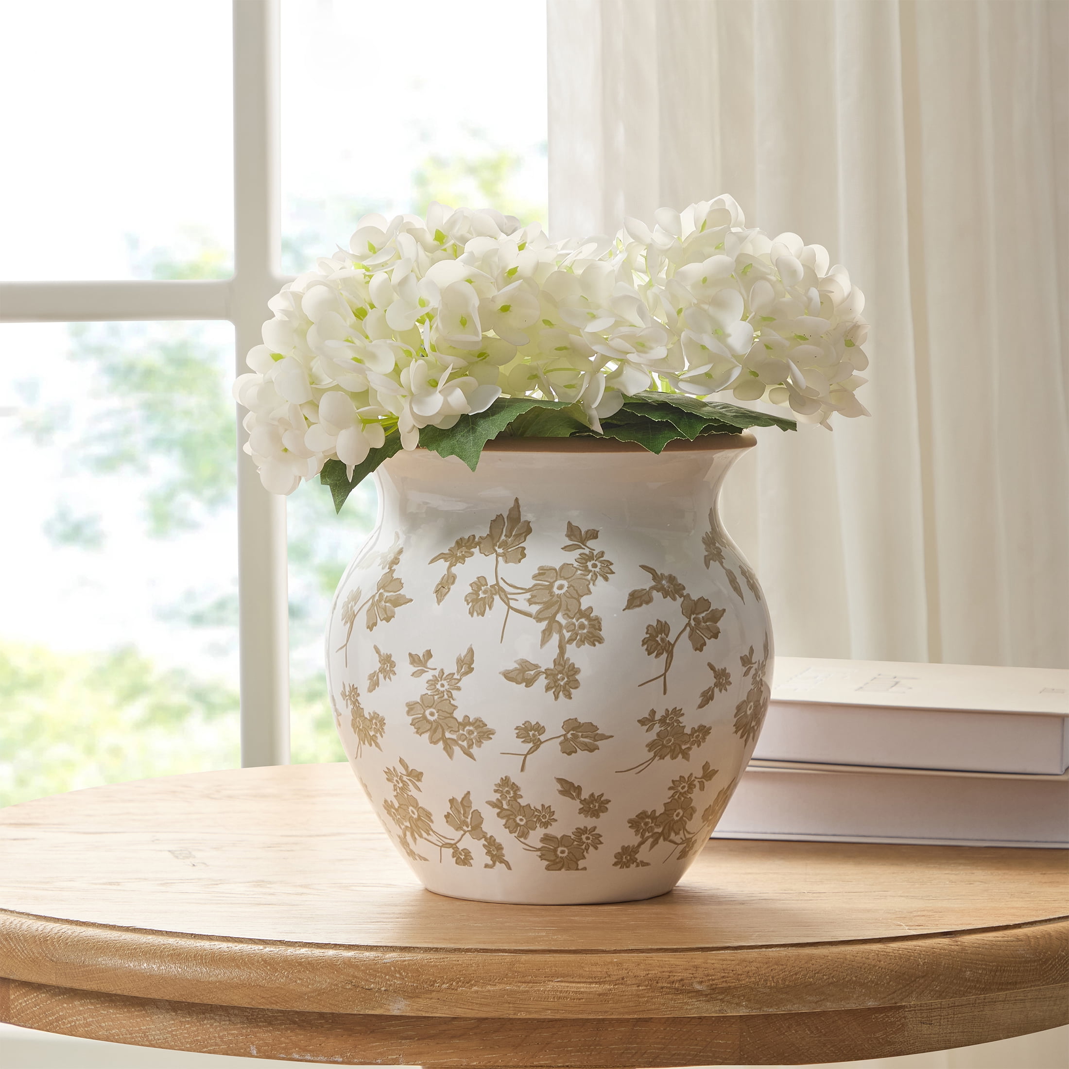 My Texas House 8 in Taupe Ceramic Floral Vase