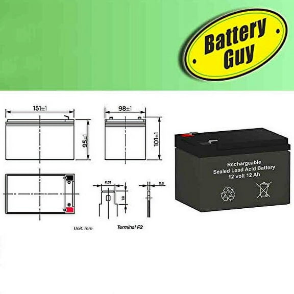 Go-Go Folding Scooter (S19) Replacement 12V 12Ah SLA Batteries Brand Equivalent (Rechargeable) - Qty of 2