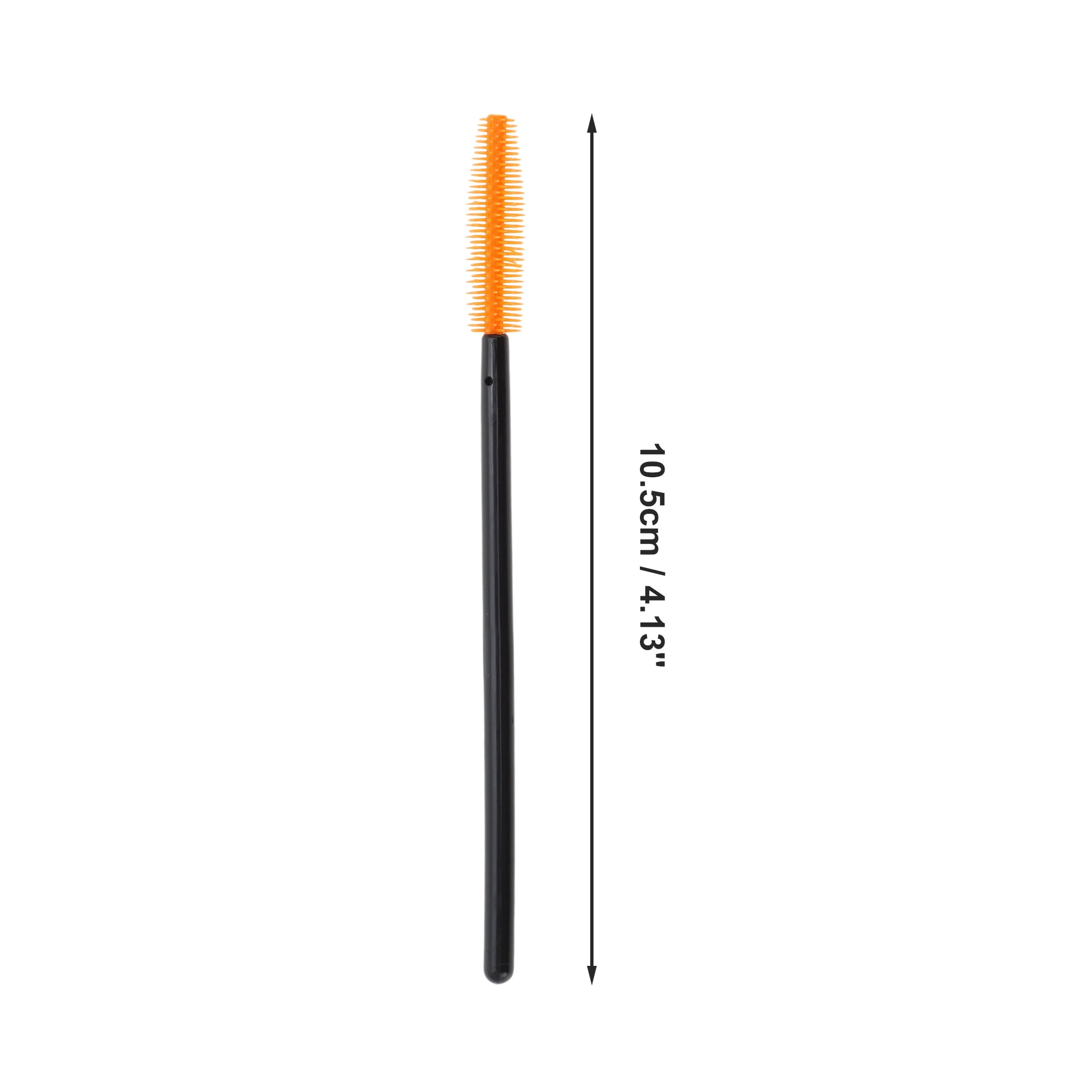 Unique Bargains Makeup Lightweight Silicone Eyelash Brush Black Orange 50 Pcs