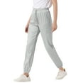 thumbnail image 4 of INSPIRE CHIC Women's Satin Cargo Joggers High Waisted Elastic Waist Casual Pants M Light Grey, 4 of 6