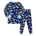 thumbnail image 5 of Hessimy Toddler Boys Girls Spring Summer 2Pcs Long Sleeve Sweatshirt Tops Pants Soft Casual Clothes Sweatsuit, Soft Casual Sweat(Dark Blue,6-7 Years), 5 of 6
