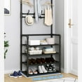 thumbnail image 2 of Simple Metal Coat Rack，Hallway Shoe Rack Coat Rack Wall Hanging Clothes Floor Hanger Storage Wardrobe Multifunctional Combination Shoe And Hat Rack 60CM-Back-4L, 2 of 7