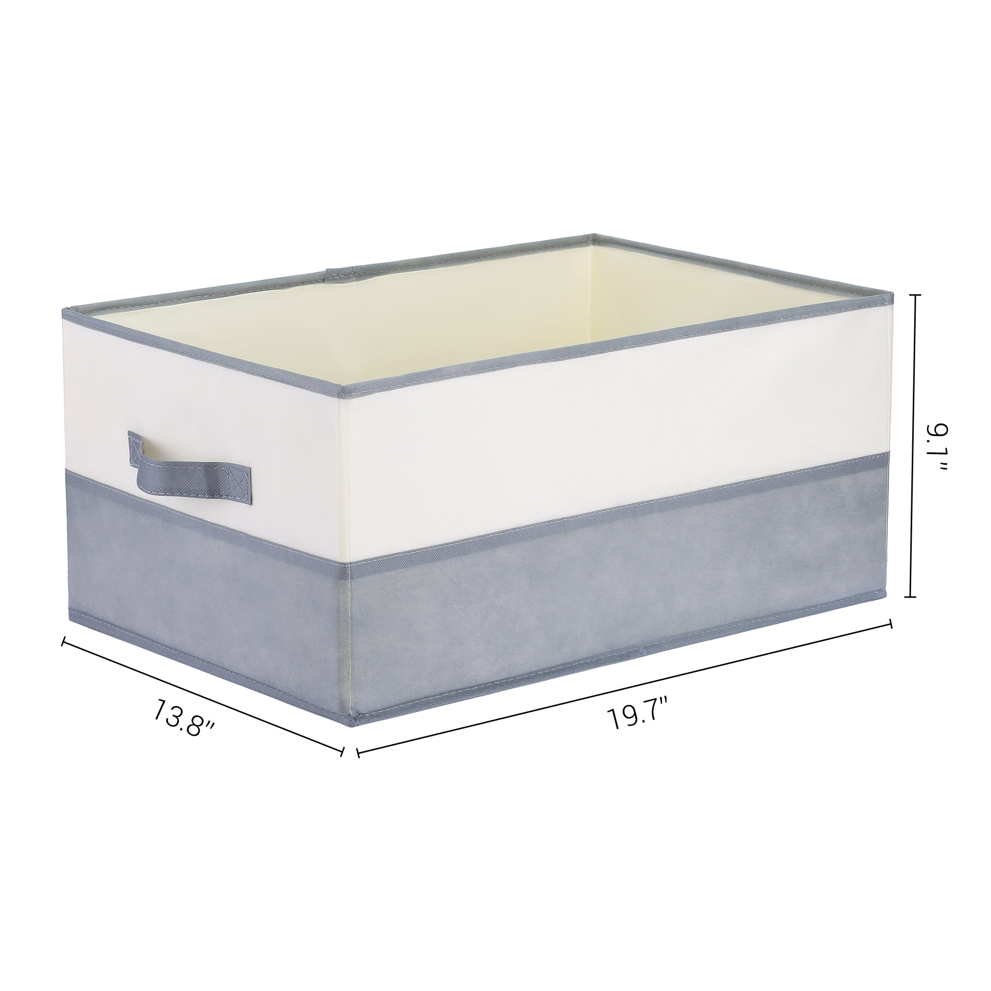 Unique Bargains Fabric Storage Cube Storage Bin Storage Basket Grey 19.7*13.8*9in