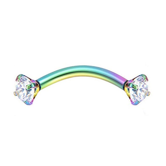 CNKOO Bague Sourcils Zircon Cubique Résistante à l'Usure Acier Perçage Corps Bijoux Barre pour Femmes