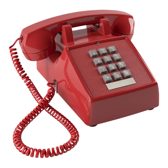 Adorno de teléfono CUTICAT con cable para mesa con control de volumen diseño retro Rojo