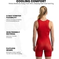 thumbnail image 3 of Exxact Sports Women’s Wrestling Singlet - Adult & Youth Sizes, High-Cut Female Powerlifting Singlet for Competition (Red, Adult 2X-Large), 3 of 7