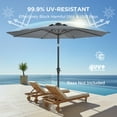 thumbnail image 4 of 10ft Solar Polyester 32 LED Lighted Patio Umbrella with Tilt Adjustment and UV-Resistant Fabric,for Garden,Deck,Backyard,Pool and Beach, 4 of 8