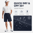 thumbnail image 5 of MASKERT Men's Golf Shorts 9 Inch, Quick Dry Stretch Casual Shorts with UPF 50+ Sun Protection, Lightweight Outdoor Athletic Shorts with Zipper Pocket for Golf Hiking, 5 of 9