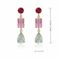 thumbnail image 3 of Verolix Colorful Dopamine Zircon Earrings, 925 Silver Studs, Elegant Fashion Jewelry for Women, Daily Wear, Party & Holiday Accessories, 3 of 5