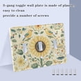 thumbnail image 3 of Yayeee Toggle Light Switch Wall Plate 2-Gang 4.56"x4.48" Decorative Outlet Cover, Floral Birds Pattern, 3 of 7