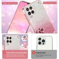 thumbnail image 4 of for Samsung A42 5g Case Clear Glitter Sparkle Aesthetic Samsung Galaxy A42 5g Phone Case Silicone TPU Soft Flower Transparent Shockproof Cover Purple Slim (Pink), 4 of 7